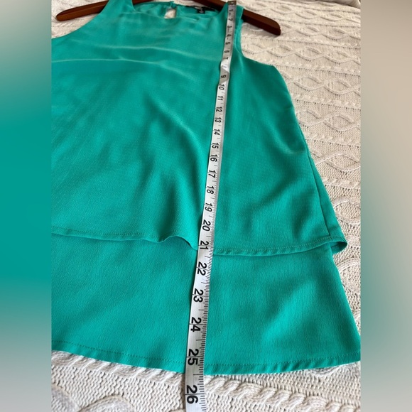 C. Luce Designer Turquoise Sleeveless Layered Blouse Women’s Size Small - Picture 9 of 12
